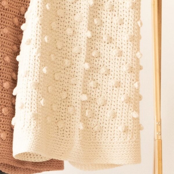 Hand knit 100% cotton blanket - Emilia - Image 2