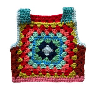 Hand knit kids vest crochet