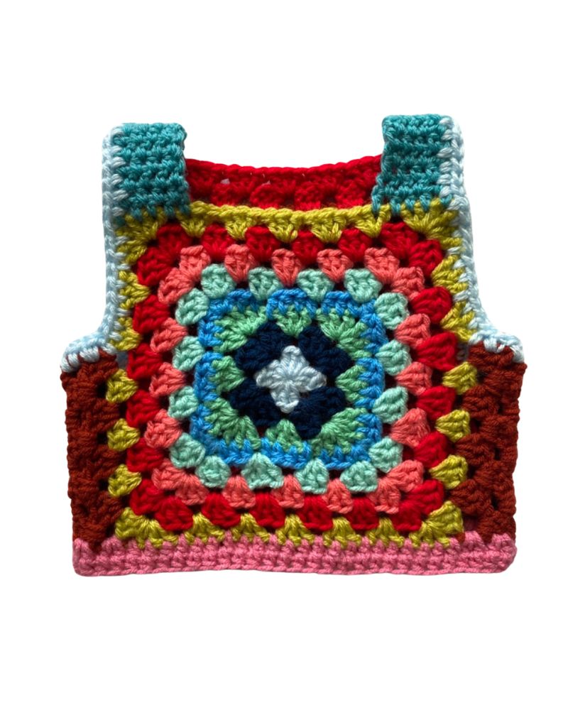 Hand knit kids vest crochet