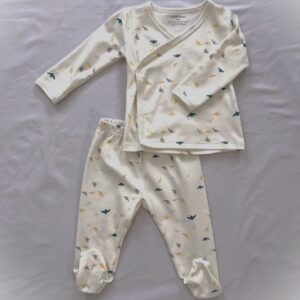 Safe sleep 13 Baby Kimono Set - Pima cotton - 0-3m, Birds Birch