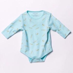 Baby onesie Pima cotton - Lizard Aqua, 12-18m
