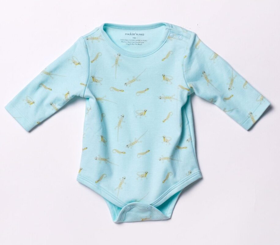 baby bodysuit LIZARD aqua