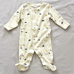 Baby Footie Onesie Pima Cotton – Litoral Dreams Capsule - 6-9m, Birds Birch