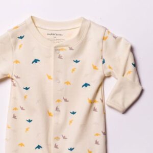 Baby Footie Onesie Pima Cotton – Litoral Dreams Capsule - newborn, Birds Birch