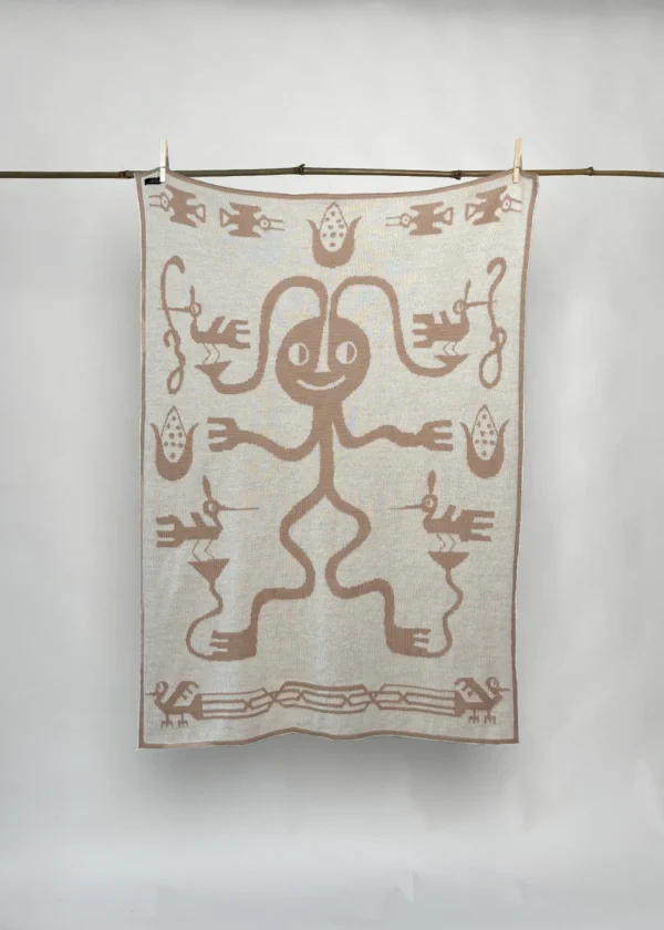 Baby Alpaca Blanket - Natural “Bird Friend” - Image 2
