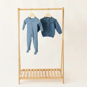 Home 10 Hand Knit Cardigan - Garland - 0-3m, Blue Andes