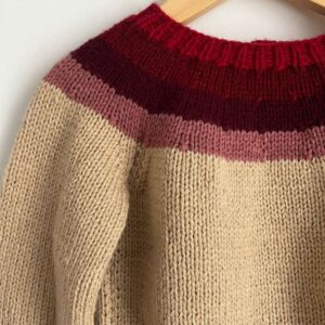 0-3 Months 18 Hand Knit Sweater - Rainbow - 9-12m, Rose