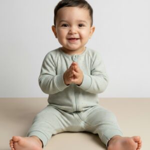 Home 1 One Piece Pajama - No Foot Pima Cotton - 3, Piedras Aqua