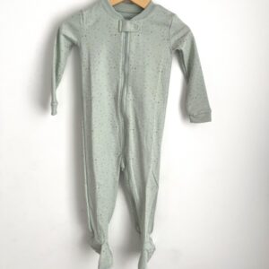 Safe sleep 13 Footed Pajama Pima Cotton - 9-12m, Piedras Aqua