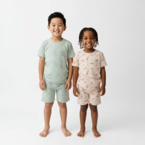 Home 4 Short Sleeve Pajama Set Pima Cotton - 5, Lizard Birch