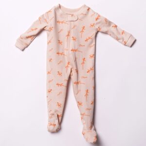 Home 10 Footed Pajama Pima Cotton - 9-12m, Lizard Birch