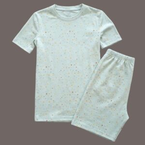 test 11 Short Sleeve Pajama Set Pima Cotton - 5, Piedras Aqua