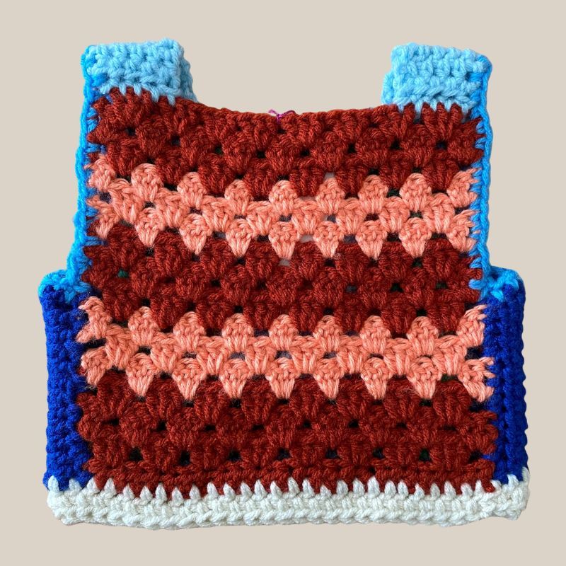 Marvelous Crochet Vest- Blues- 12/18m 2 Marvelous Crochet Vest- Blues- 12/18m - Image 2