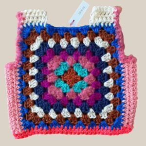 Marvelous Crochet Vest- Pink & Blue