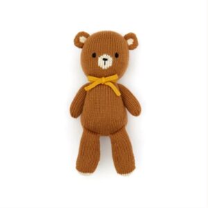 Home 24 Hand Made Soft Toy - Baby Bear - brown & yellow