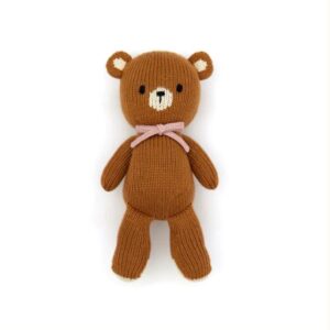 0-3 Months 19 Hand Made Soft Toy - Baby Bear - brown & pink