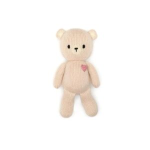 Home 21 Hand Made Soft Toy - Baby Bear With Heart - pink