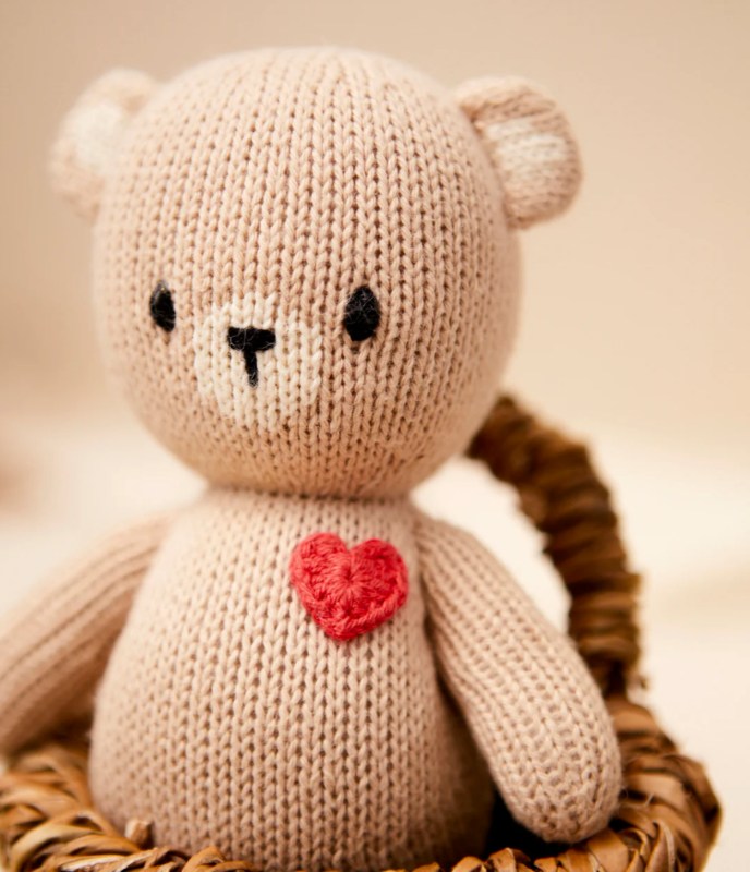 Hand Made Soft Toy - Baby Bear With Heart 2 Hand Made Soft Toy - Baby Bear With Heart - Image 2