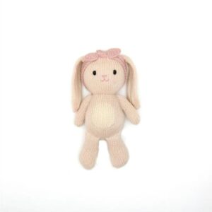 Home 24 Hand Made Soft Toy - Baby Bunny Girl - headband bow white belly